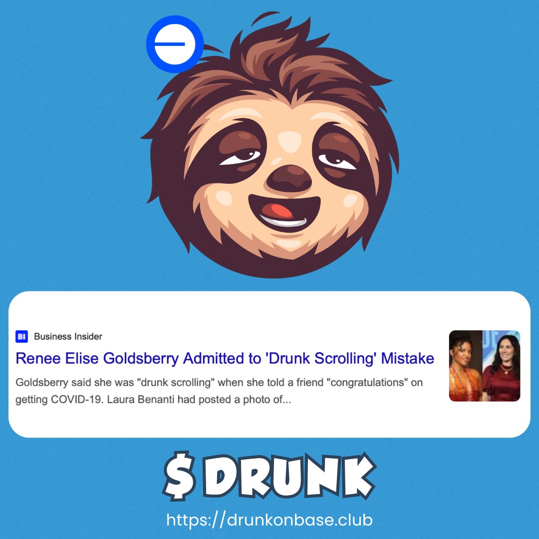 DrunkOnBase's tweet photo. We've all been there @ReneeGoldsberry ... Ooops🥴🍻
Just get $DRUNK
https://t.co/rsoucZxBr3
#WobblyWalter #DrunkDecisions #MemeRevolution https://t.co/GVcOzcK783