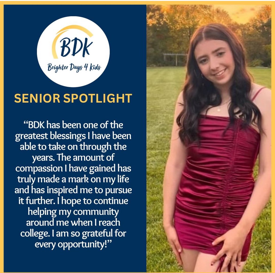 TheBDKFund's tweet photo. SENIOR SPOTLIGHT #6. Congrats to Marissa on her graduation from Roger Bacon where she was an active participant in Theatre, God squad, BDK &amp; was named a Senior Leader! Her compassion will take her far as she pursues a nursing career at UC this fall. Way to go, Marissa &amp; SHINE on! https://t.co/a6rXuZjWmE
