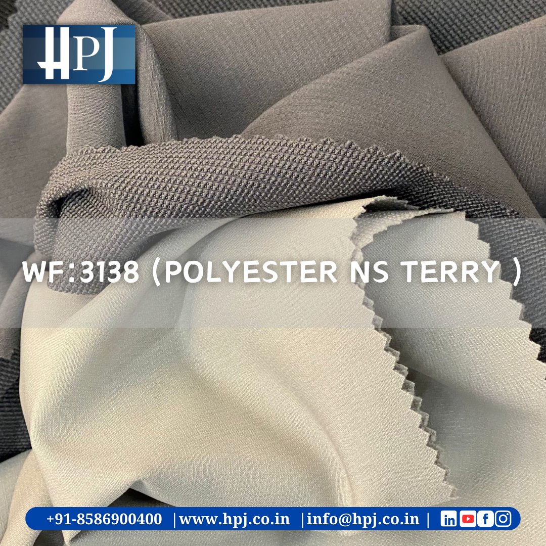 HPJFabrics's tweet photo. WF:3138 Fabric
Weight - 160-170 GSM
Buy WF:3138 For Lower, Shorts, Jackets &amp; Cord sets By HPJ. Best in quality, Available In Multiple Colors.
#HPJ #HPJFabrics #WF3138 #WF3138Fabric #fabrics #Lower #Shorts #Jackets #Cordsets #fashion #sports #fabric #sportwear #sportswearfabric https://t.co/objFaV8xRr
