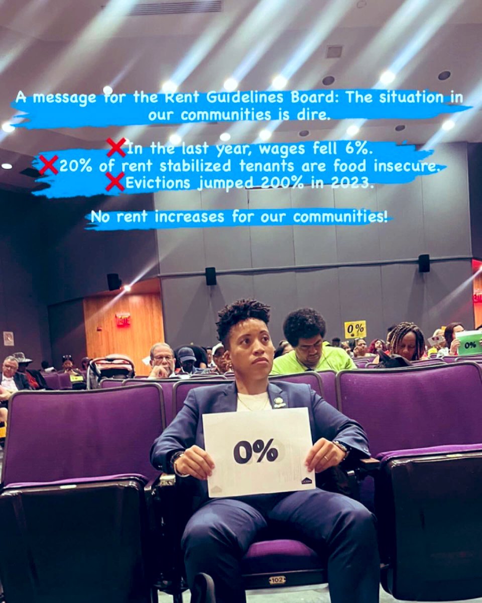 CUFFH's tweet photo. CUFFH opposes the RGB proposal for rent increases.
NYC's rent-stabilized tenants face up to a 6.5% hike!
๐ข RENT ROLL BACK - NO MORE RENT HIKES // ยกNO MรS SUBIDAS DE ALQUILER! ๐ข This increase equals eviction for our community!
#NoMoreRentHikes #RentRollBack https://t.co/yTl6vEZmkw