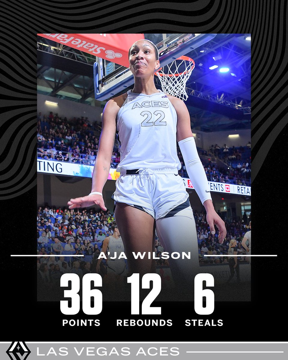 A'ja Wilson is the first player in WNBA history with 35 points, 10 rebounds and 5 steals in a game 😮🔥