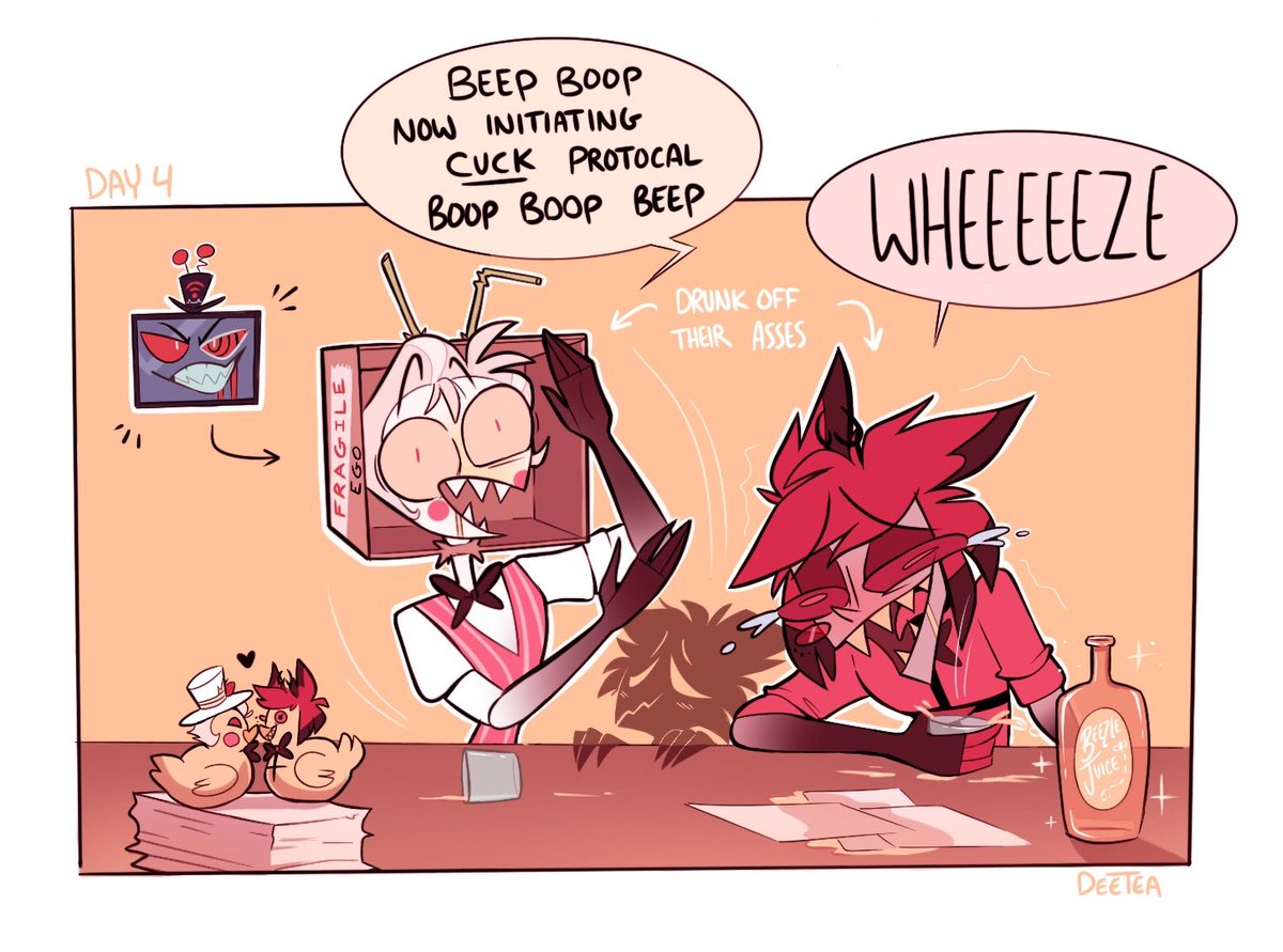Day 4: Drinking/ Bonding🥃
#radioappleweek 📻🍎✨
#radioapple #hazbinhotel