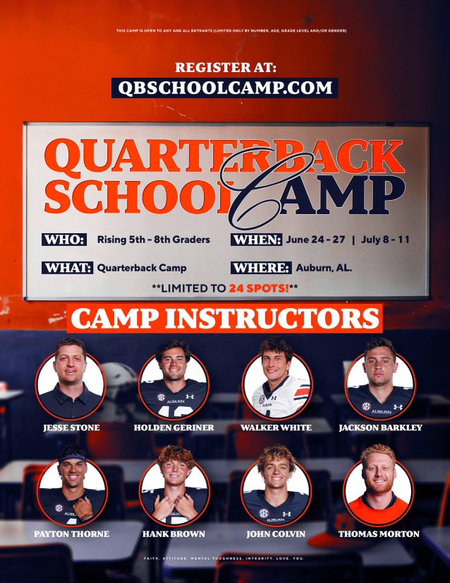 holdengeriner's tweet photo. Qb camp with the best!! Go sign up today! @AuburnFootball @CoachJesseStone https://t.co/Yj8bJ6Irbj