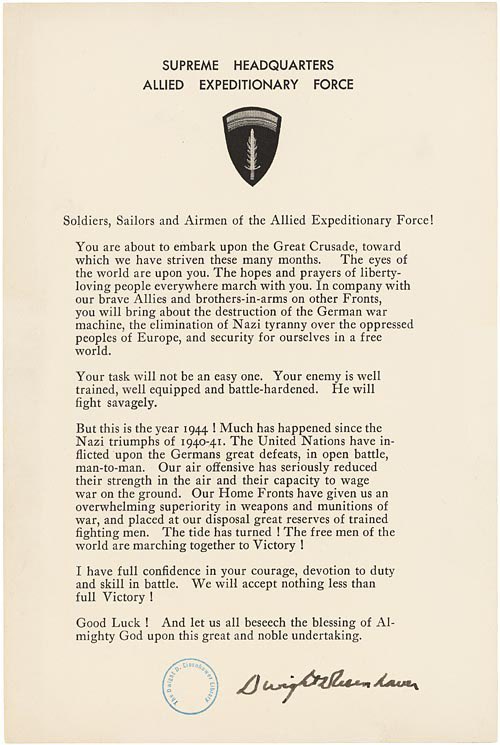 dandow's tweet photo. D-Day was 80 years ago. Here is the special message from General Dwight Eisenhower to the troops before D-Day. June 6, 1944. Never forget. 

https://t.co/YWrRC9FXpW https://t.co/Gmzhv9OSkt