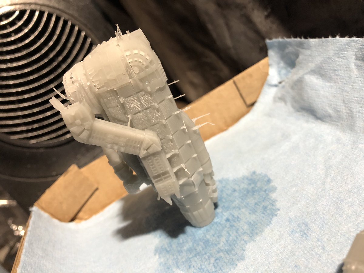 GeekToyLove's tweet photo. #printerbounty, Event Horizon round 2. Reprinted it larger and without the connecting tunnel and definitely got a better print. The model is not optimized for printing so Iโm seeing several issues.
Still I think this one could be good enough to proceed with https://t.co/PFjPNY9YMV
