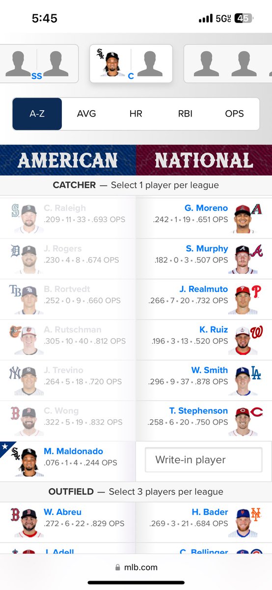 Harp4803's tweet image. I did my part…#VoteMaldy #WhiteSox #WriteIn mlb.com/all-star/ballot