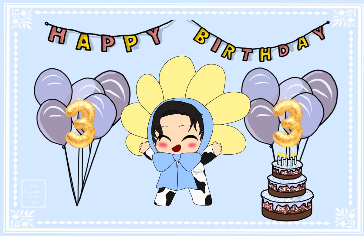 Happy birthday to the sweetest little demon ever, our little sunshine💙🌼

It’s also his third birthday he gets to celebrate on this account🩷

(Art by me)

#obeyme #obeymelucifer #obeymehbd #obeymenightbringee #digitalartist #digitalart #originalcharacter #artistoftwitter