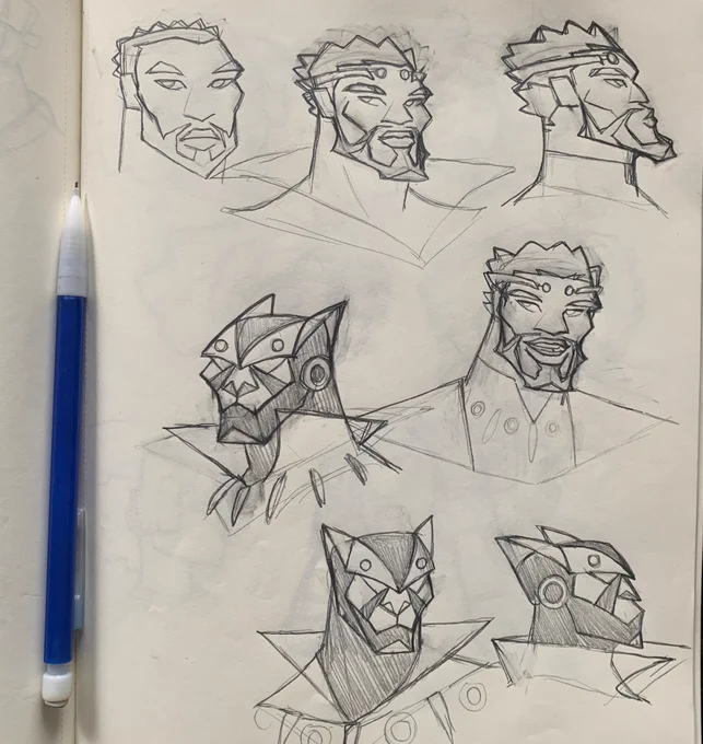 I rarely post sketches but I really dig the shapes on these T'challa / Black Panther warm-ups 
