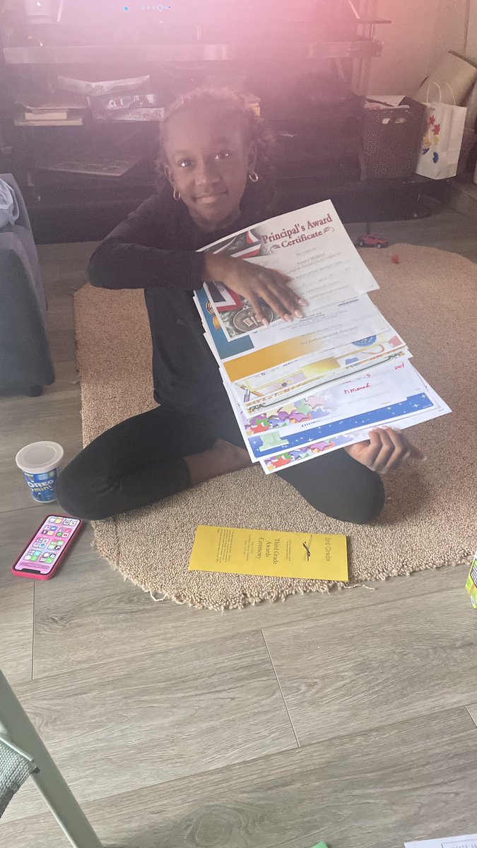My daughter did an Award spread with all her 3rd grade awards from today