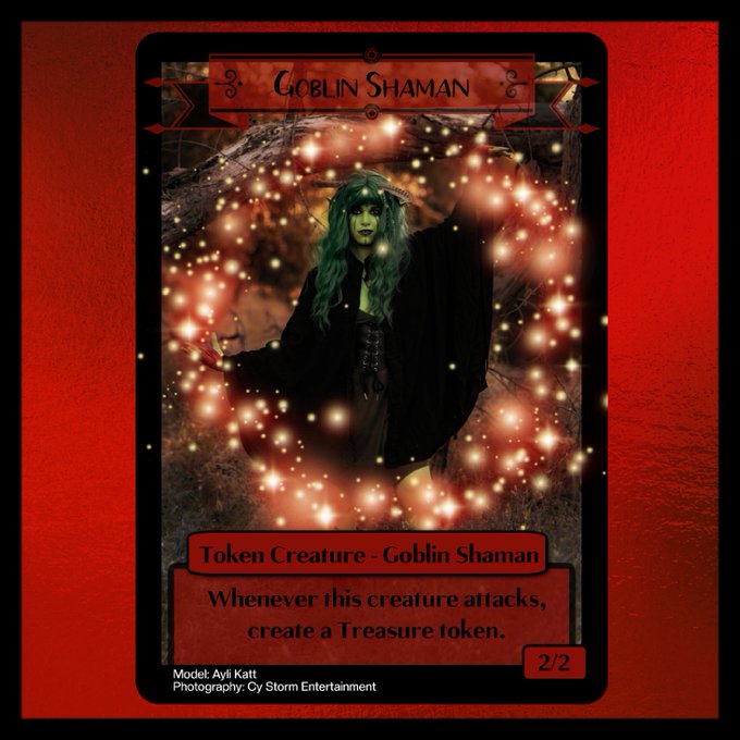 I wasn't planning on revealing this until Friday but I'm too excited. Check out my Goblin Shaman token