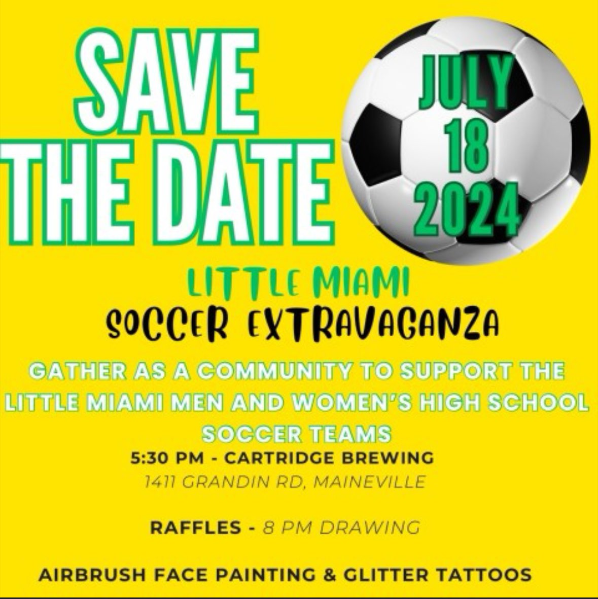 If you’re looking for something fun to do with fun LM friends as well as support LM Men’s &amp; Women’s Soccer programs⚽️, mark your calendars🗓️ for July 18th at 5:30 for Friends, Food, and Fun at Cartridge Brewing Factory👇🏻⚽️.