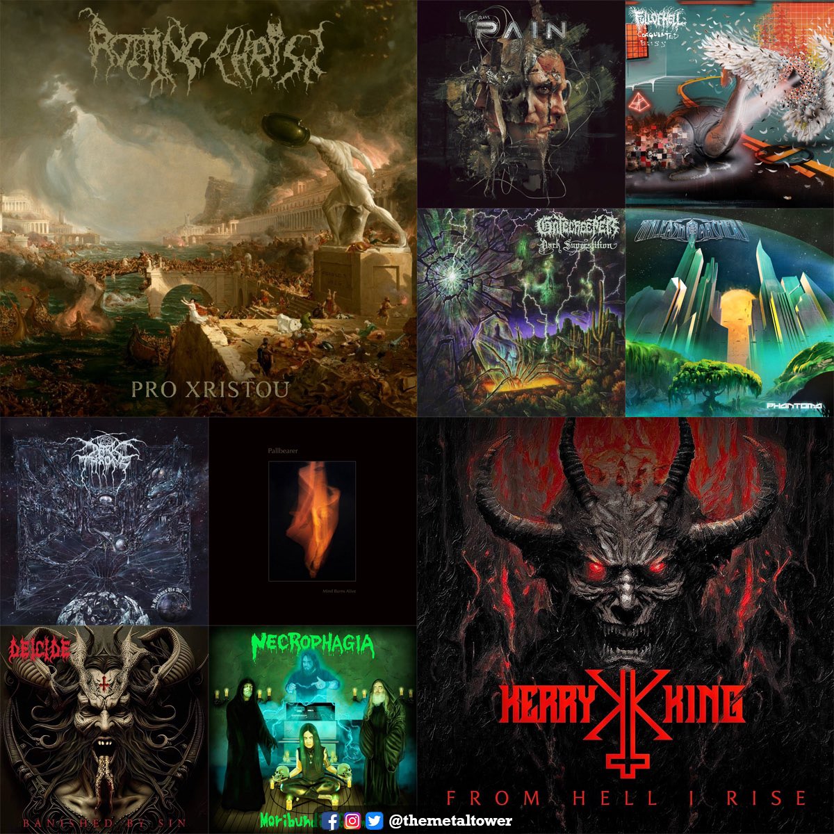 themetaltower's tweet photo. Echa un vistazo a nuestro #Top100Metal🔥 Son 100 álbumes de reciente lanzamiento de todos los súbgeneros.
👉https://t.co/AdPC8klsIm
#RottingChrist #Pain #KerryKing #Deicide #Darkthrone #Gatecreeper #unleashthearchers #necrophagia #pallbearer https://t.co/K36bfJZE8M