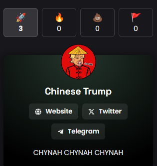 Chynahcoin's tweet photo. $CHYNAH needs you to press that rocket button on dexscreener https://t.co/Vo0zYKfjoG