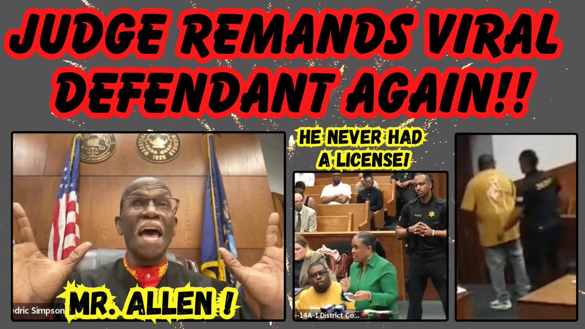 OSG_Court_Watch's tweet photo. JUDGE REMANDS VIRAL DEFENDANT AGAIN!  Turns out he NEVER had a license to start with!    #court #viral #Viralvideo #tiktok   

https://t.co/uDNEg6ZHhe https://t.co/KA0hXq5urs