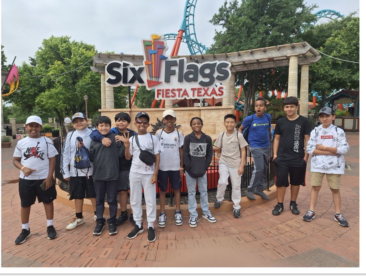 Janet_E_Romo's tweet photo. Bittersweet day saying goodbye to our 2023-2024 5th grade class. We are going to miss them all. A few weeks ago we celebrated them with a trip to Six Flags. @CunninghamHisd https://t.co/6TJAL98ukh