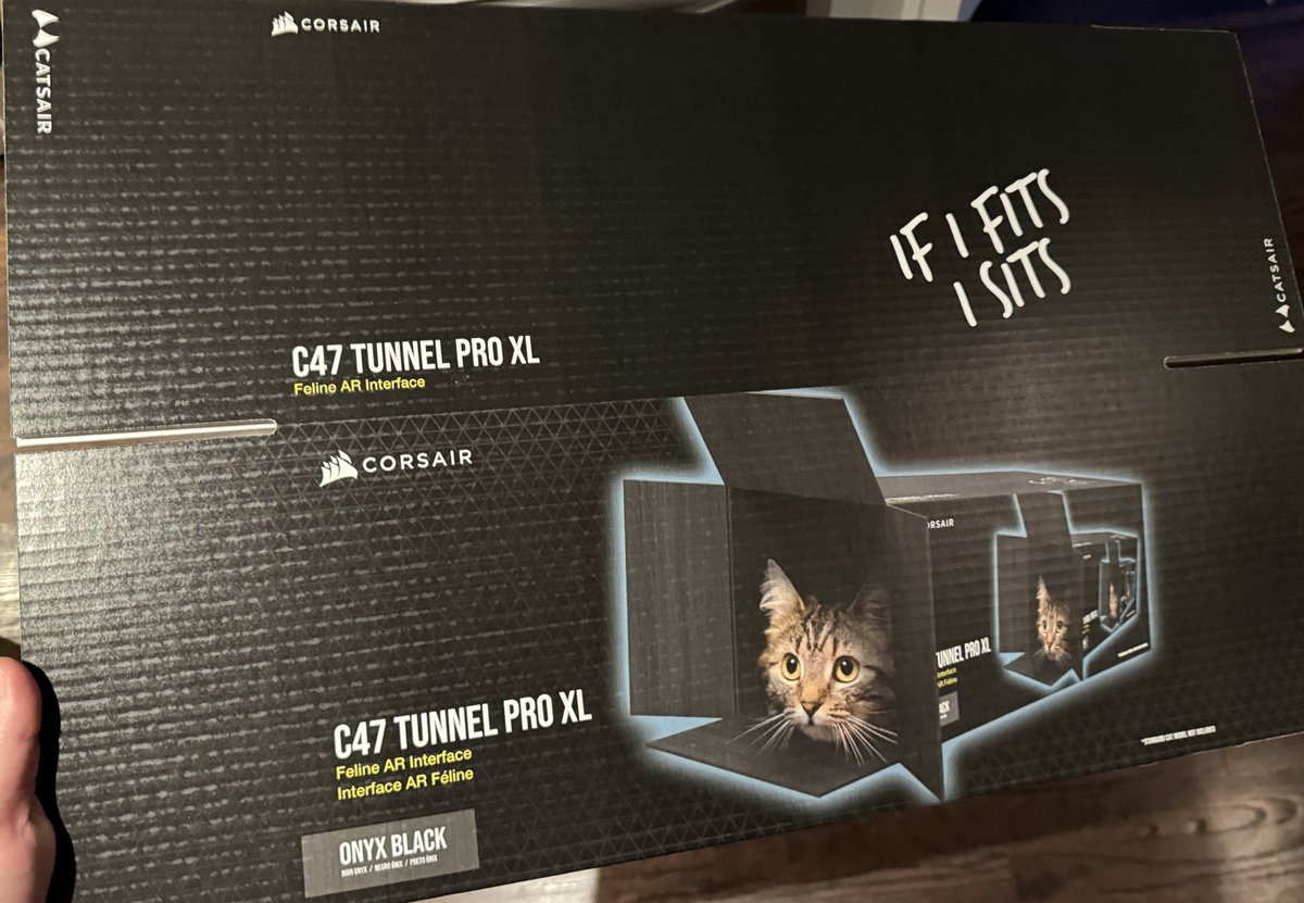 Mark_Hopper24's tweet photo. Walter and Diddy Kong checking out their new #CATSAIR C47 Tunnel Pro XL
Thank you for the hilarious gift! @CORSAIR @Chanzlyn 🤝🏻 https://t.co/GYTdWZF2Qi