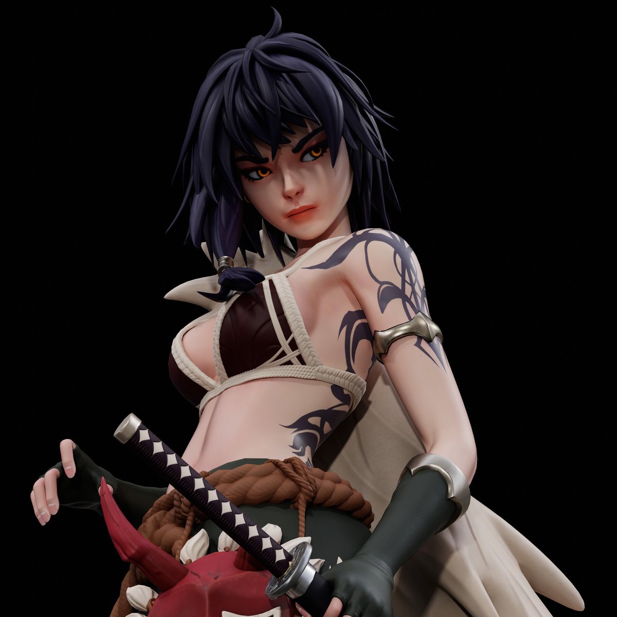 ArtCkul's tweet photo. A character model I finished a couple months ago, based on @daoledraws concept/design “Mineko”

#3D #characters #zbrush #digitalart https://t.co/OrFaFqac4d