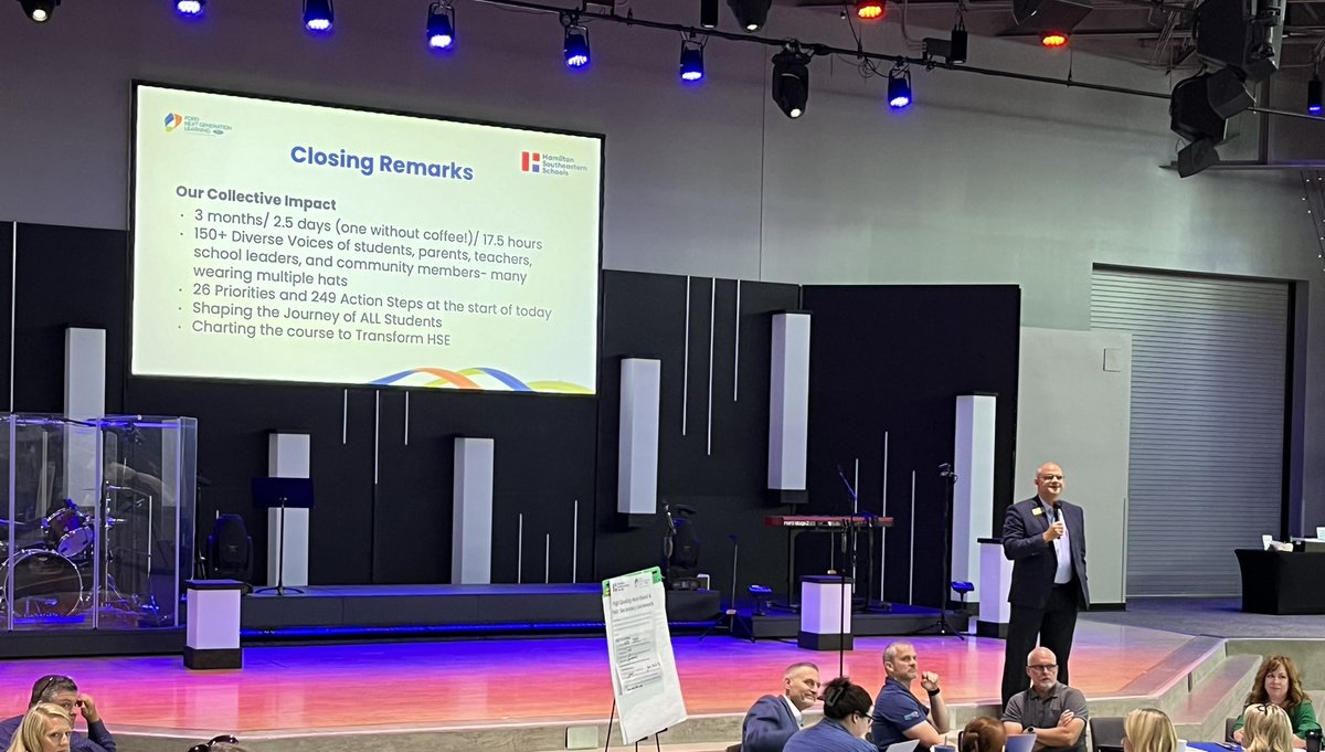 BethFordNGL's tweet photo. Congratulations to the Hamilton Southeastern community on completing Master Planning Day 3! Isn’t it wonderful when a community connected transformation plan comes together? @HSESchools @onezonechamber @FordNGL @InvestHamilton https://t.co/fnd48FojZt