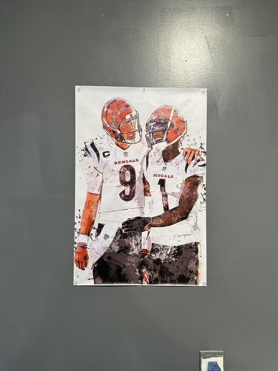 JoeShirk82's tweet photo. Nothing says I’m ready for @Bengals football season like finally cleaning,painting and decorating the garage mancave. Not 100% but it’s coming along. @daxhill5 @Sam_Hubbard_ https://t.co/RulrINf4mu