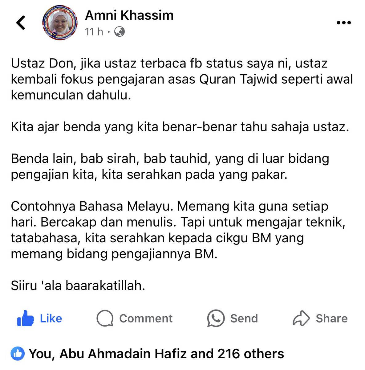 Nsyawana's tweet photo. USTAZ DON AJAR TAJWID SEPERTI DULU

Setuju dengan kak Amni, hope Ustaz Don boleh focus pengajaran Quran Tajwid seperti dulu.

Harap Cik @suhaimisulaiman boleh pertimbangkan rancangan belajar tajwid bersama Ustaz Don macam permulaan di TV Al-Hijrah dulu.

Sharing is caring ❤️ https://t.co/LN2jJQEZrz