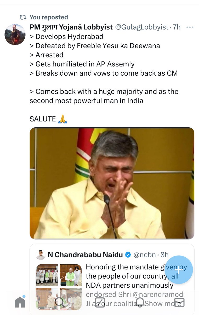 ItzMaVverick's tweet photo. Loved this line - 
“ The Second Most Powerful Man in India “

#CBNMarkPolitics 
#CBNTheGOATofIndianPolitics 
@ncbn love you sir https://t.co/30VhTwiUFB