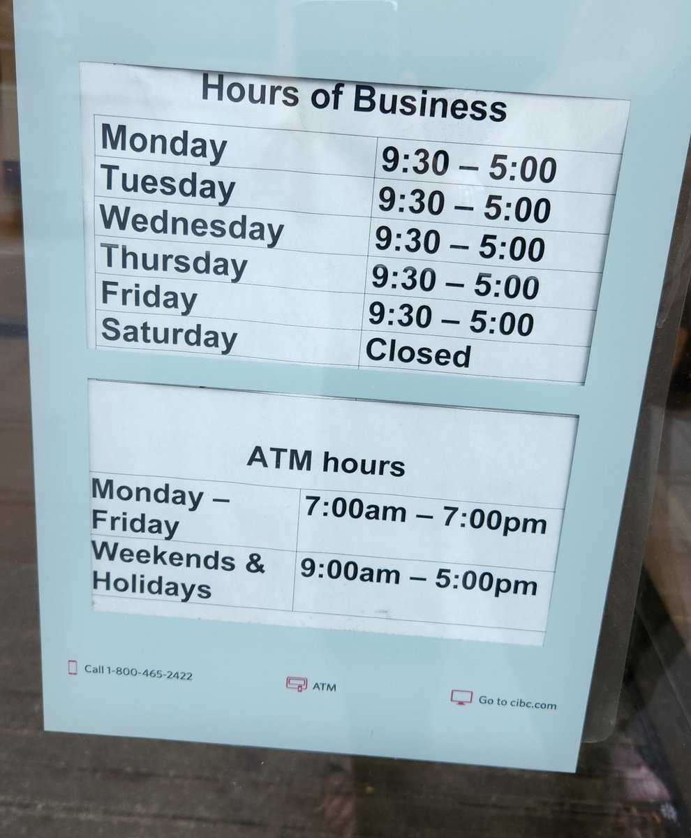 ottawanna's tweet photo. @cibc ATM locked at least a half an hour early. Not the first time. Bank and Queen #Ottawa #centretown #noservice #lies https://t.co/0Q59eQxsmV