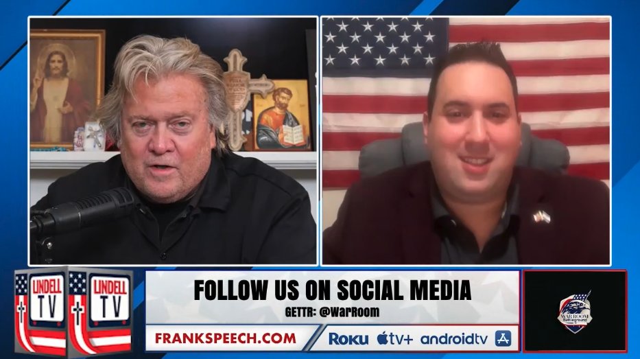 DJConservatives's tweet photo. It was an honor to be on WarRoom with Bannon today on RAV! Big things are coming y’all, so stay tuned! #DJC #AmericanJewishConservatives #ConservativesUnite #AmericaFirst #Trump2024🇺🇸

Watch the interview here: https://t.co/W2Gm7oYTDU https://t.co/kbqjnqZj3J
