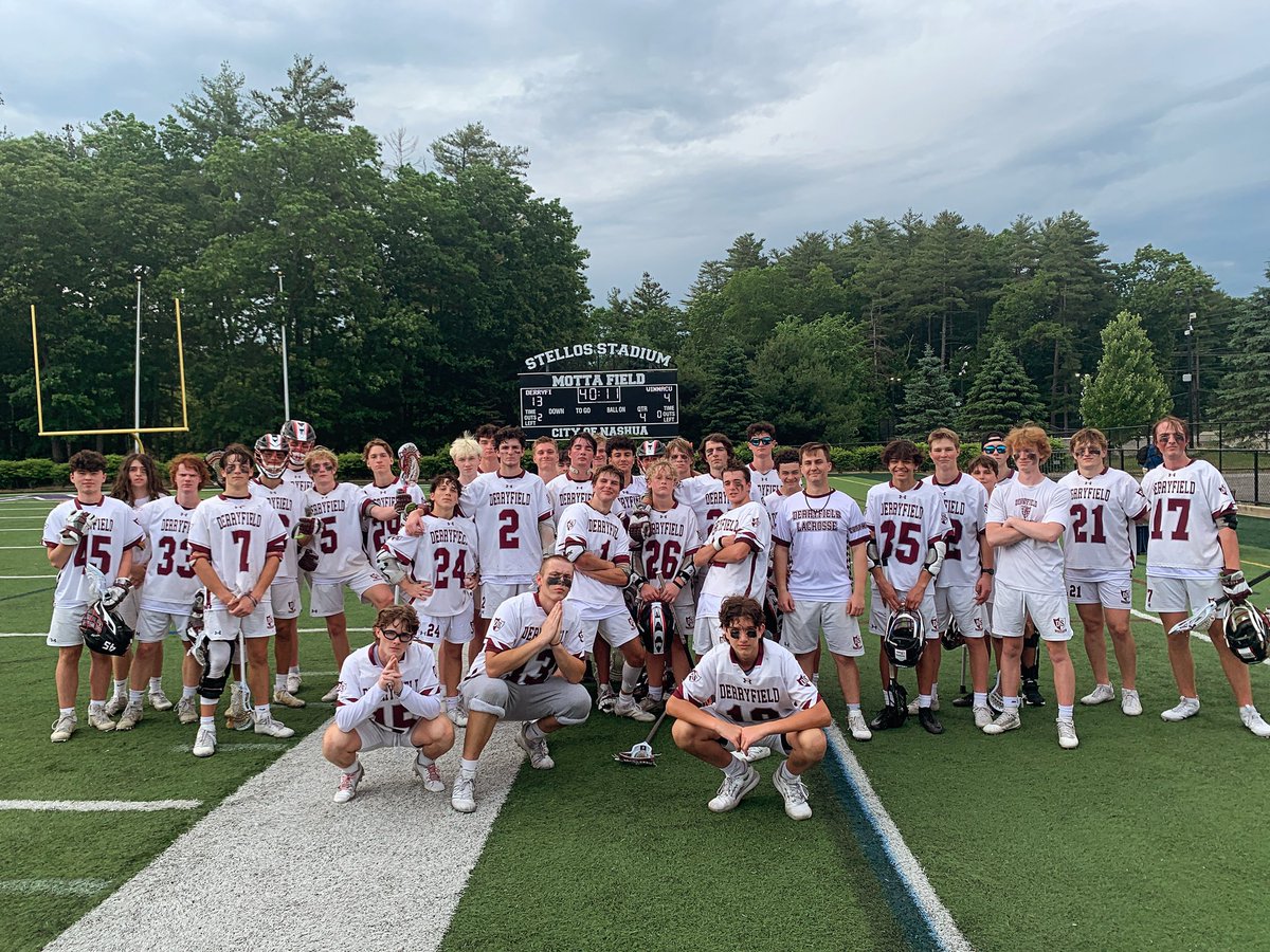 DSBoysLax's tweet photo. Derryfield lacrosse ๐ฅ improves to 17-2 with a 13-4 win over the Winnacunnet Warriors ๐น to advance on the #InterstateToEight and the NHIAA D2 state finals at STELLOS on Saturday #ProudOfOurPastPrimedForTheFuture #STELLOS https://t.co/nMtr1wpSJs