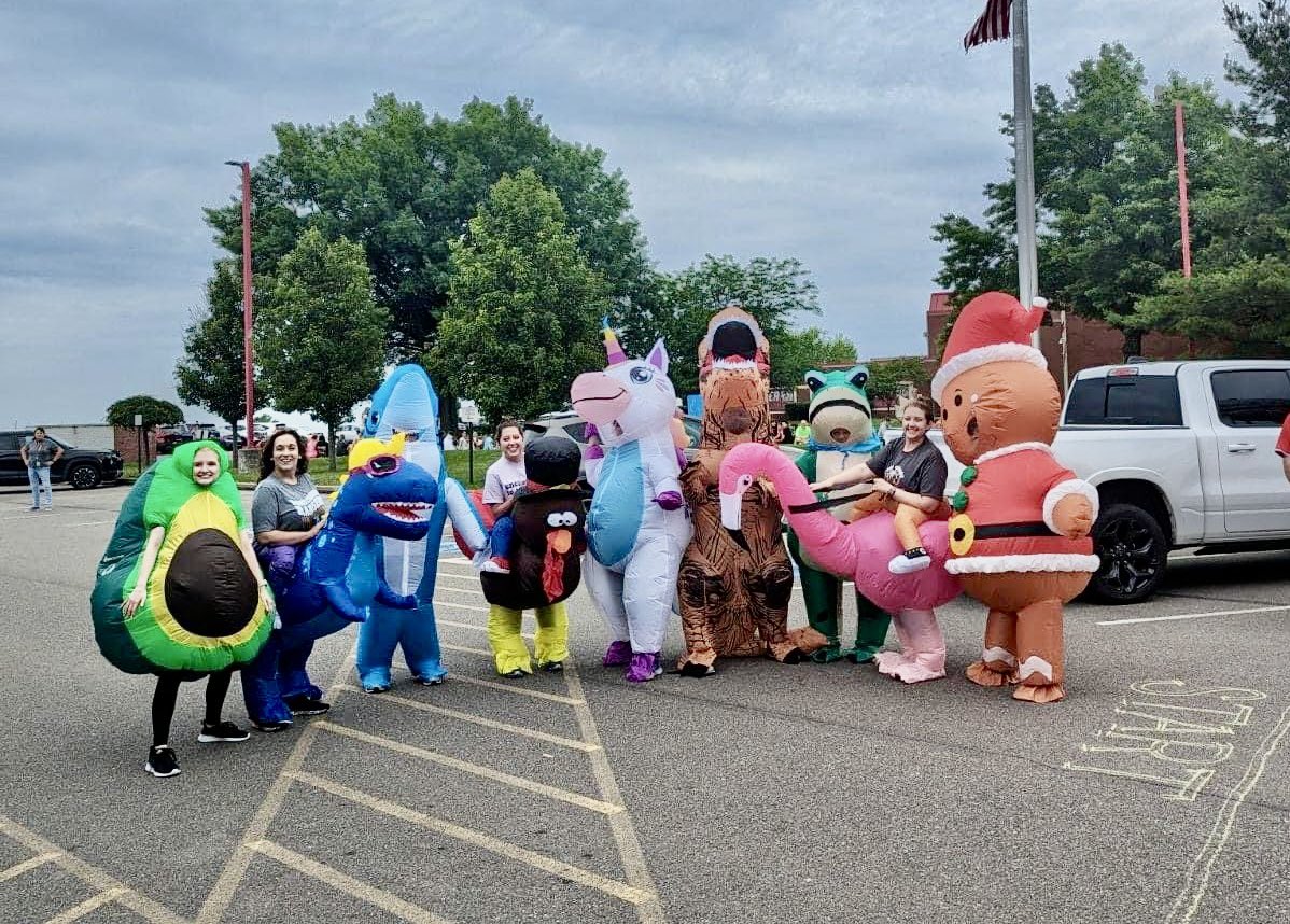KSfortcherry's tweet photo. Have fun at school!! It can do amazing things for the school morale.  Today we enjoyed dancing, laughing, &amp; seeing lots of smiling while some of our teachers “raced to summer” wearing inflatable costumes.  So bring some fun to school…you won’t regret it! https://t.co/3bFwNZqu5X