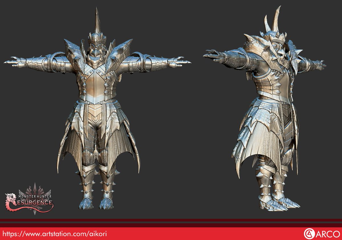 Akinusuka's tweet image. I finished the Lagiacrus Armor Sculpting!.
This took some time to finish, but it&apos;s still on early development, I will move into making the female version sculpting for now. 🛡️🗡️🐊