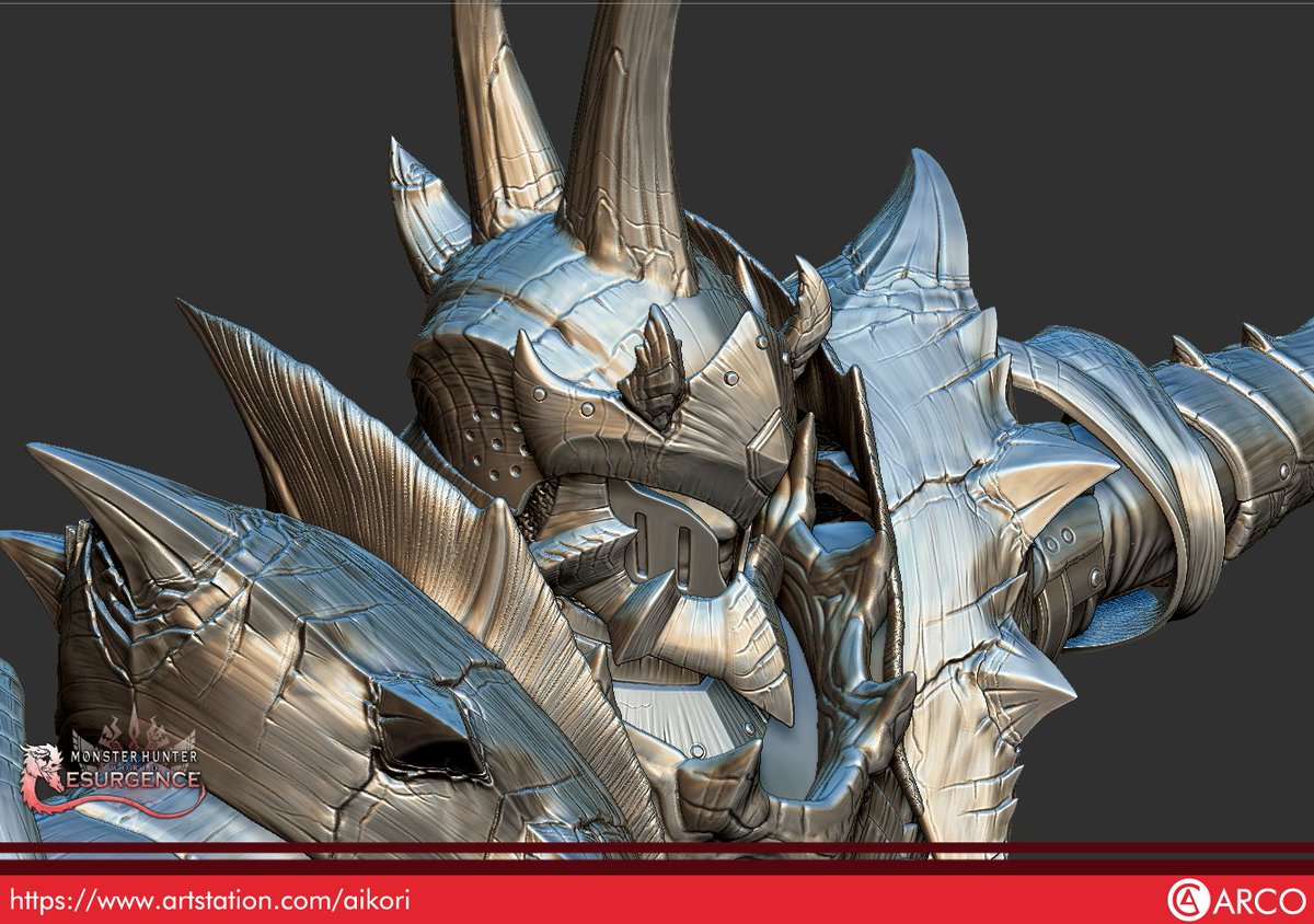 Akinusuka's tweet image. I finished the Lagiacrus Armor Sculpting!.
This took some time to finish, but it&apos;s still on early development, I will move into making the female version sculpting for now. 🛡️🗡️🐊