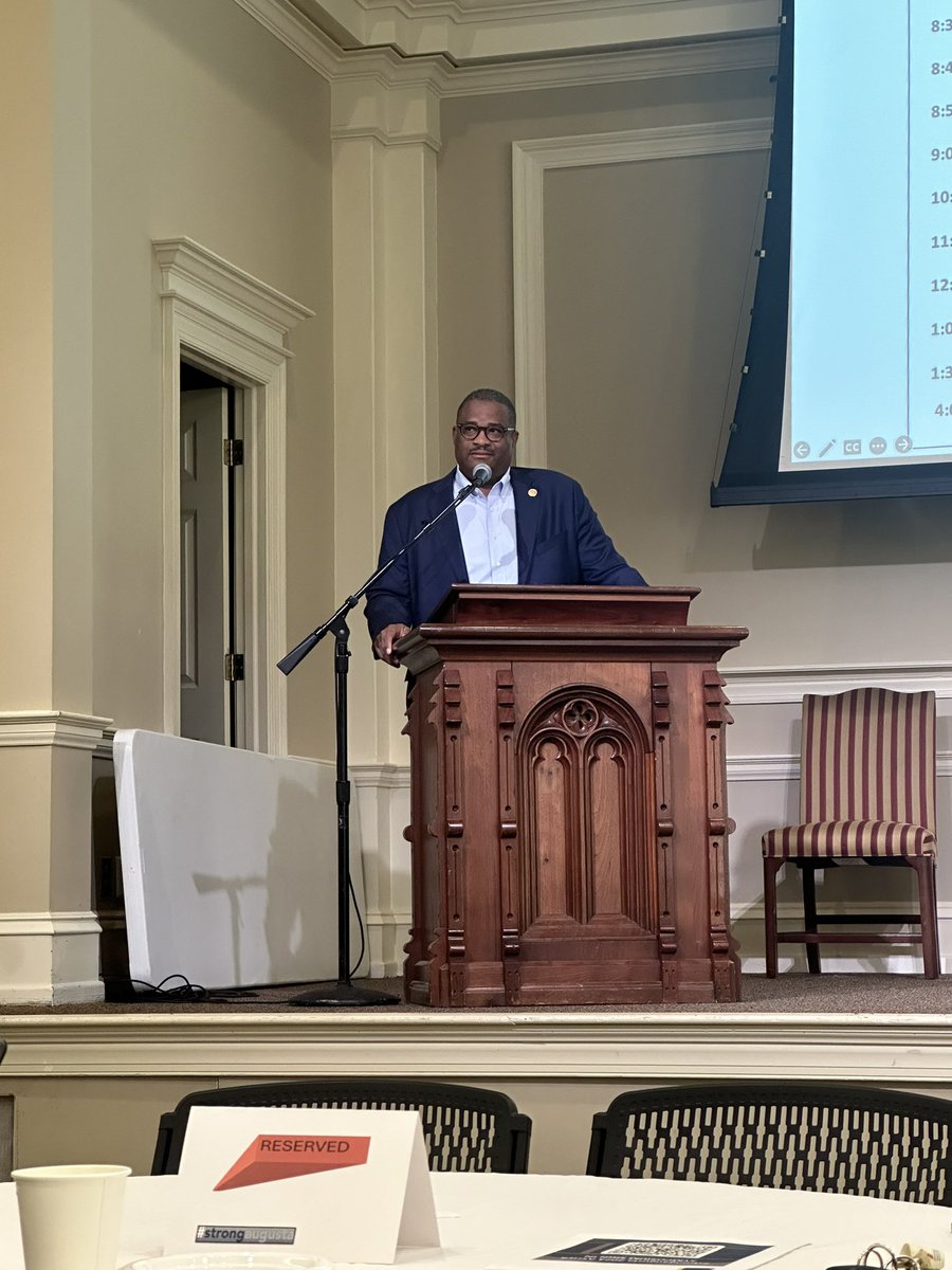 MayorJohnson85's tweet photo. Another great day in Augusta. I spent the morning at the #StrongAugusta Symposium.
My team was also able to attend the grand reopening celebration of Dunkin Donuts on 3668 Wheeler Road. https://t.co/MgkpucxqEU