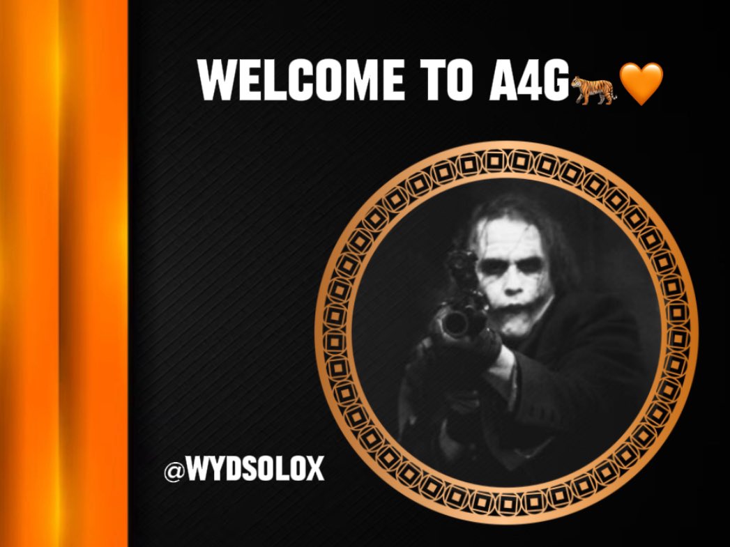 Glad to welcome @wydsolox to the family of A4G🐅🧡