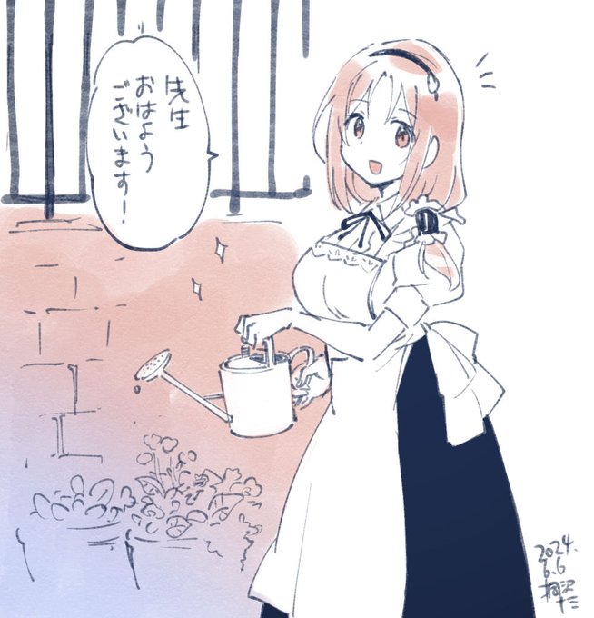 このあと魔法研究者を起こしに行こうと思ってたら自分から起きてきたので機嫌が良いメイドな助手。 