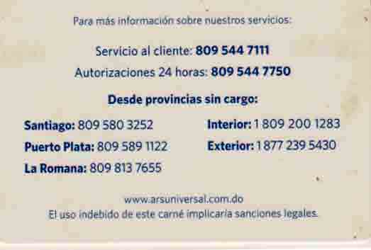 Dorso Carnet Seguro Medico