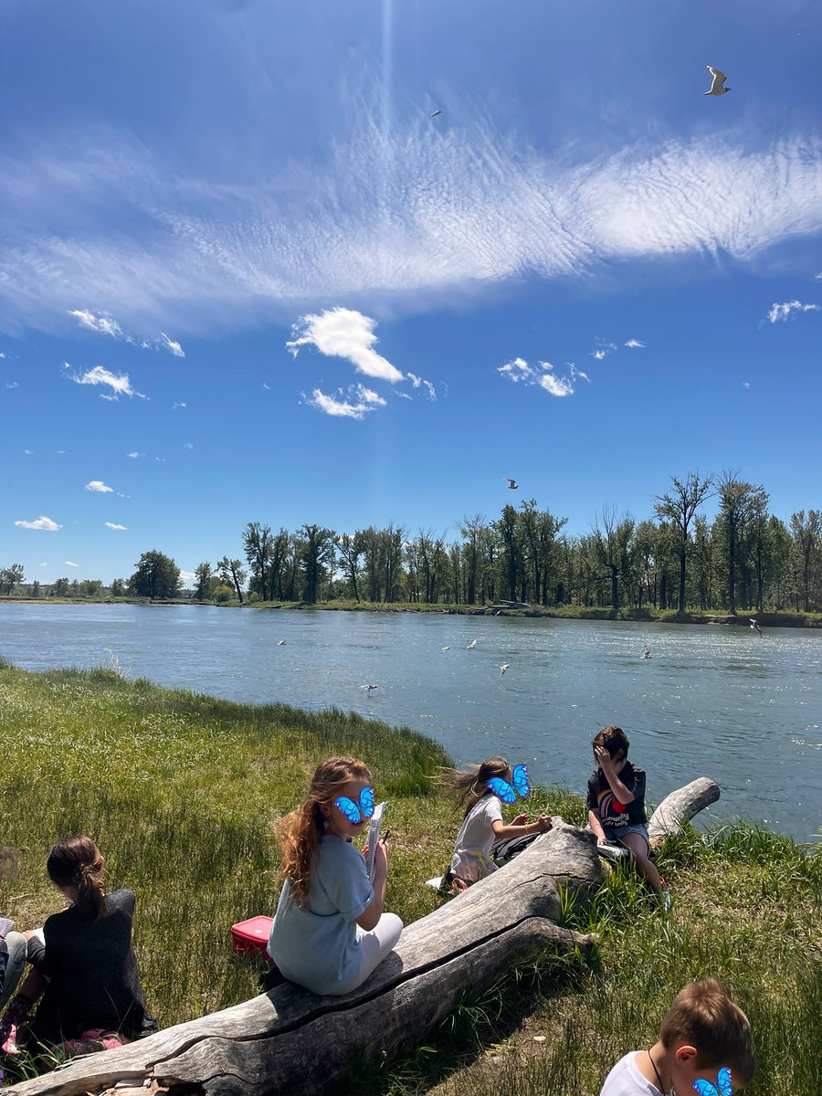 We had an amazing afternoon at Fish Creek Park with the 2/3 classes! They invited us to their sit spot where we spent most of the time journaling what what was up, down and all around ✏️