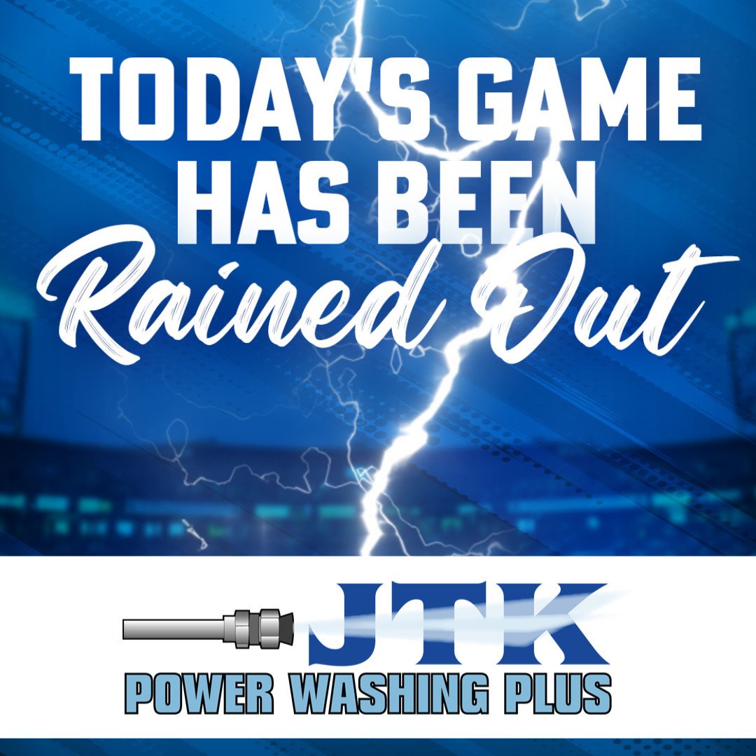 Today's Game has been Rained Out 🌧️
The game will be made up tomorrow, June 6th as part of a double header with two 7 inning games. Game 1 will begin at 4:00pm and game 2 will begin at 7:00pm or 30 minutes after the end of game 1, whichever is later.