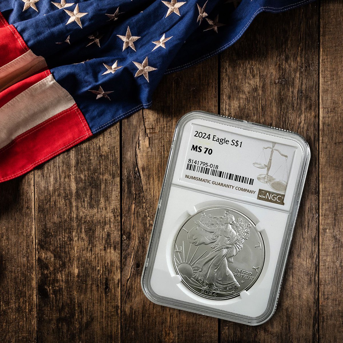 TheCSNMint's tweet image. "Our 2024 @NGCcoins certified Silver American Eagles are a collector's dream. Each coin is meticulously graded to ensure top quality. Visit CSNmint.com/X to get yours today! #CertifiedCoins #SilverEagle #NGC"
