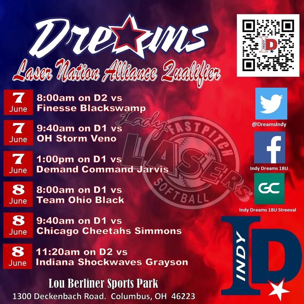 Last first summer tournament!! Let’s go Dreams❤️🤍💙 <a href="/IndyDreamsSoft1/">Indy Dreams Softball</a> <a href="/DreamsIndy/">Indy Dreams 18U Streeval</a> <a href="/ShaneWinkler/">Shane Winkler</a> <a href="/kianarae20/">Kiana Quolas</a> <a href="/jennacone/">Jenna Cone</a>