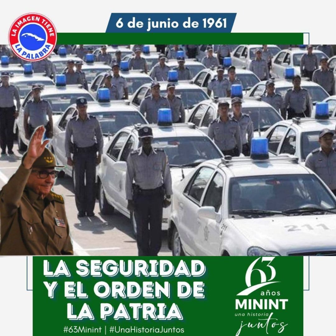 MMC 🇨🇺 Estado Miranda 🇻🇪 
63 años en defensa de la Seguridad del Estado y el Orden Interior ha protagonizado el pueblo uniformado en el Ministerio del Interior...
#CubaPorLaVida 
<a href="/DrYusleivy/">Dr. Yusleivy Martínez</a> 
<a href="/FernandoSB1974/">Fernando Santiesteban</a>