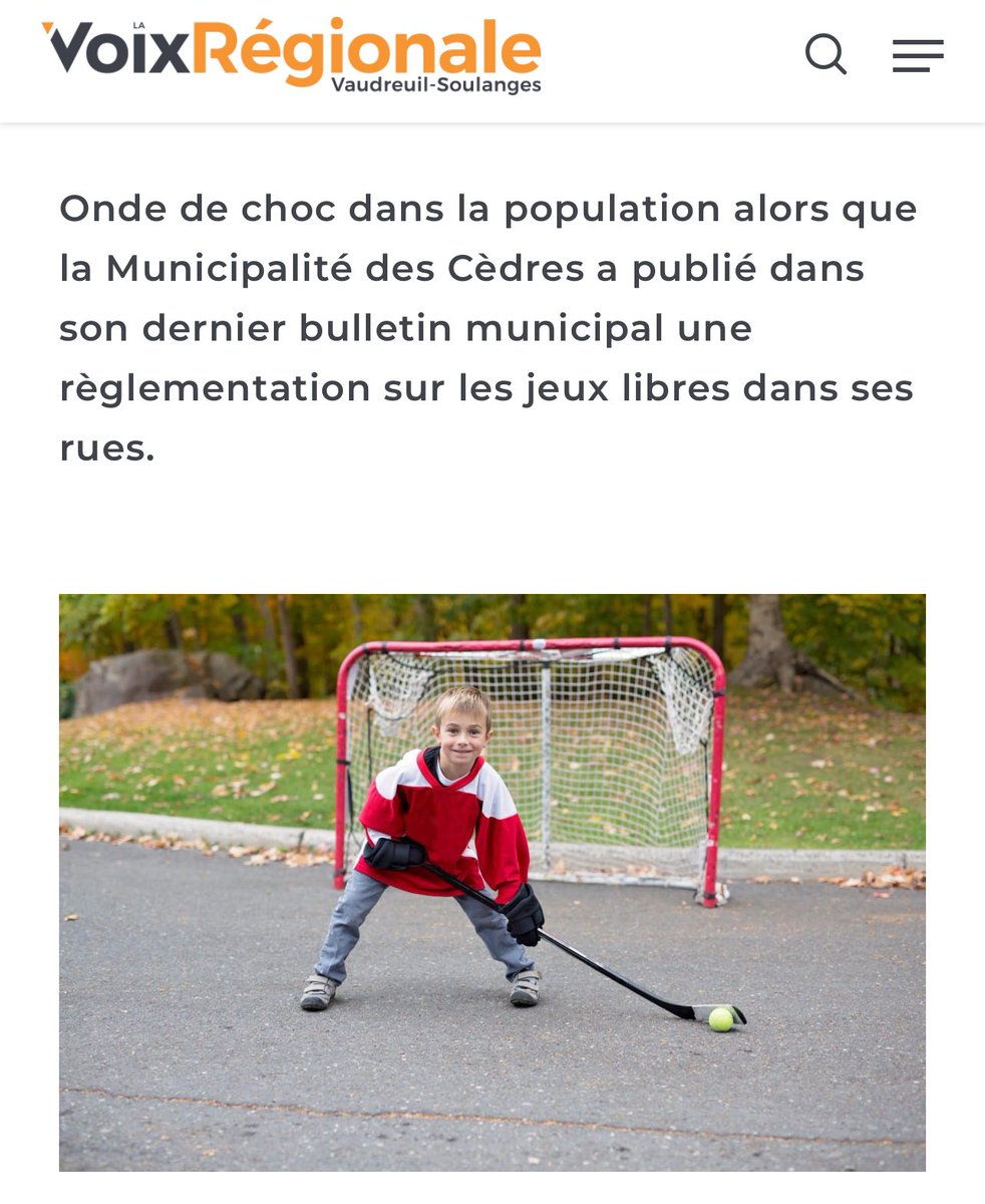 andrearthurciel's tweet image. À l’heure où les enfants jouent de moins en moins dans les rues, la Municipalité des Cèdres complique davantage la vie de ses jeunes citoyens puisque désormais, il faudra un permis pour jouer dans la rue.

Les familles devront faire une demande auprès de l’administration