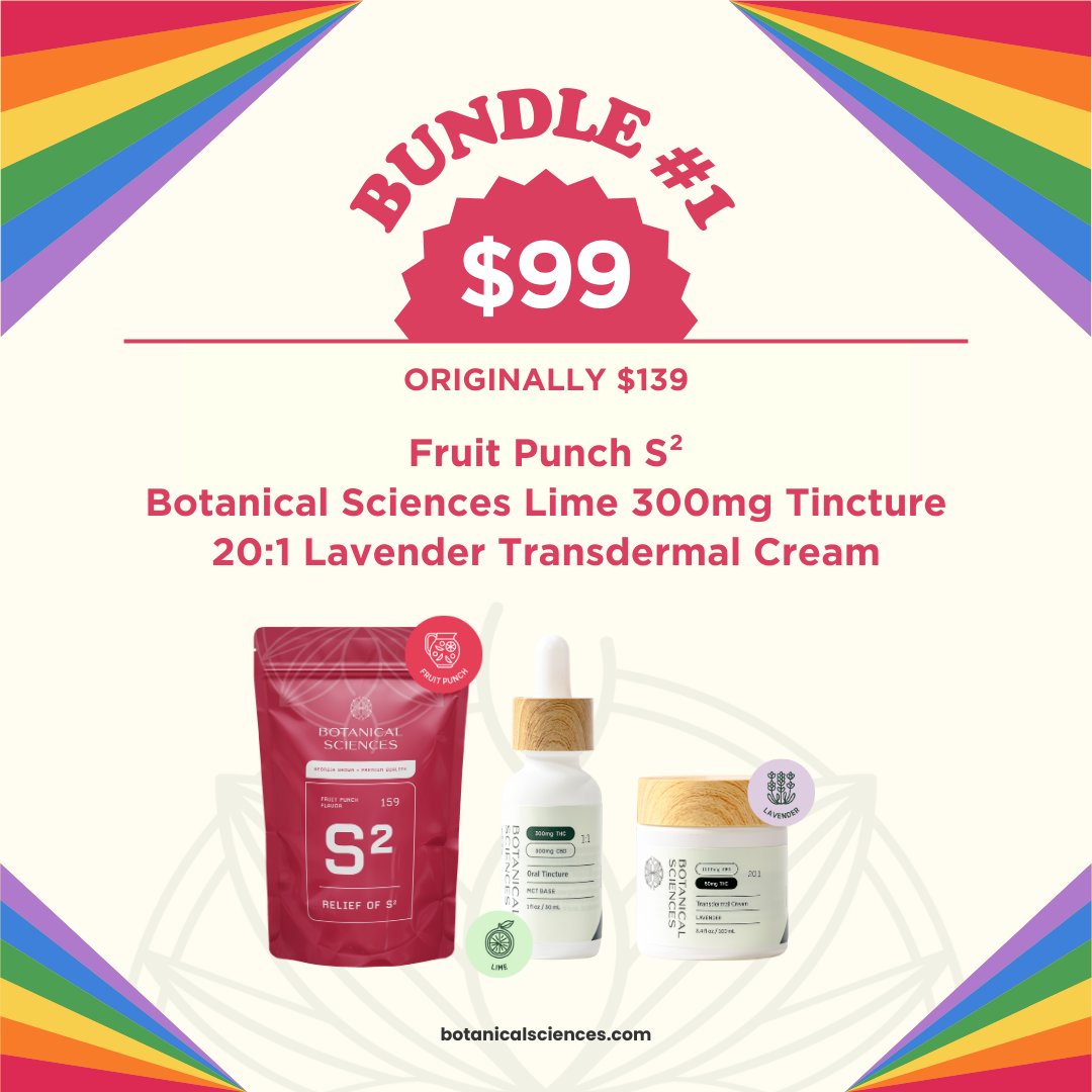 BotSciGA's tweet photo. ✨🌈 Every day is Pride Day! 🌈✨ Celebrate love and relief with special bundles! Promo ends 6/30 #Pride2024 #LoveWins #BotanicalSciences https://t.co/beGQKO3XFD