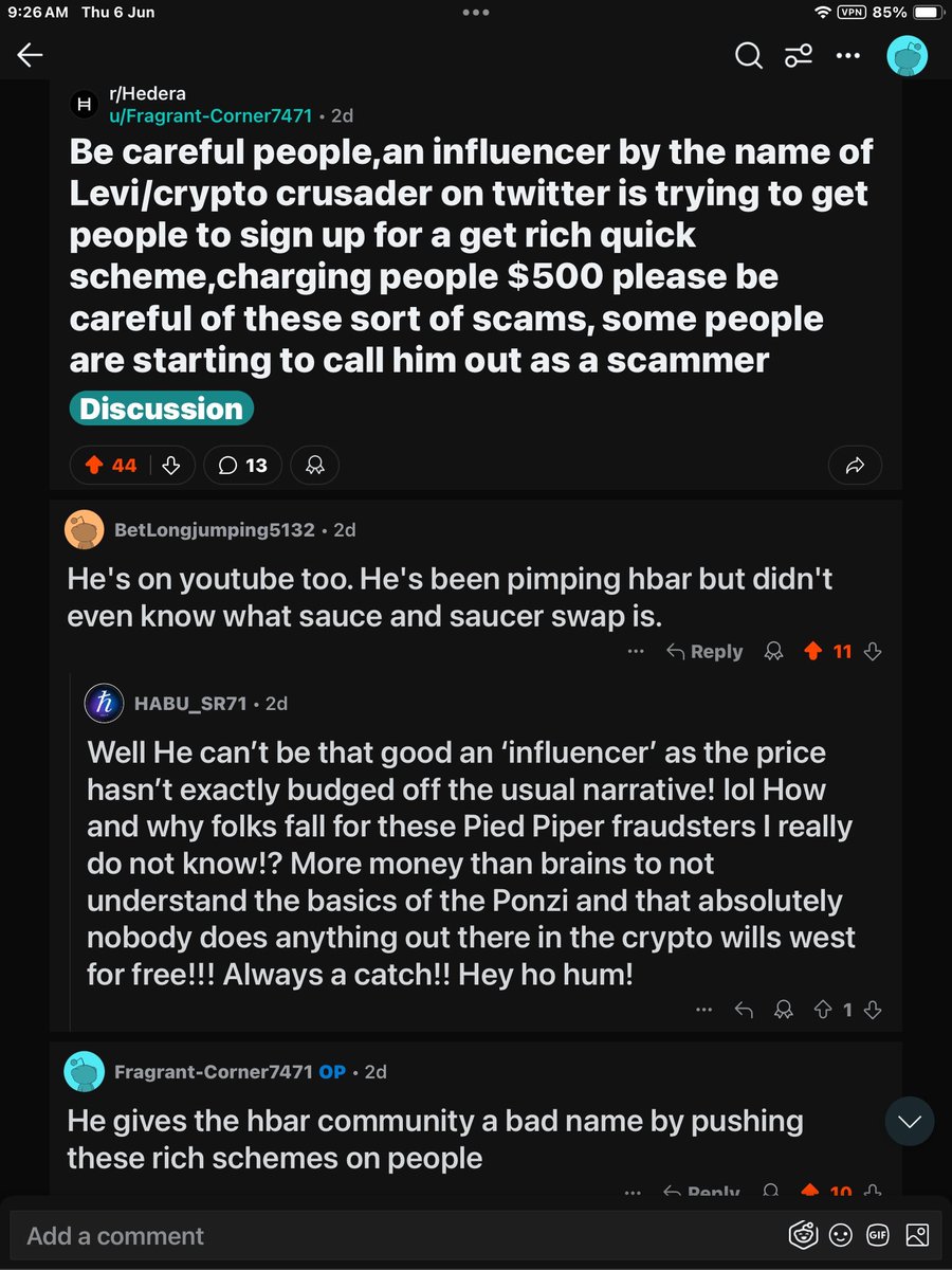 I worked really hard to get to where I am today and seeing blatant misinfo  like this on the $HBAR reddit is pretty sad to see. -Not charging $500 for  my copy-trading (