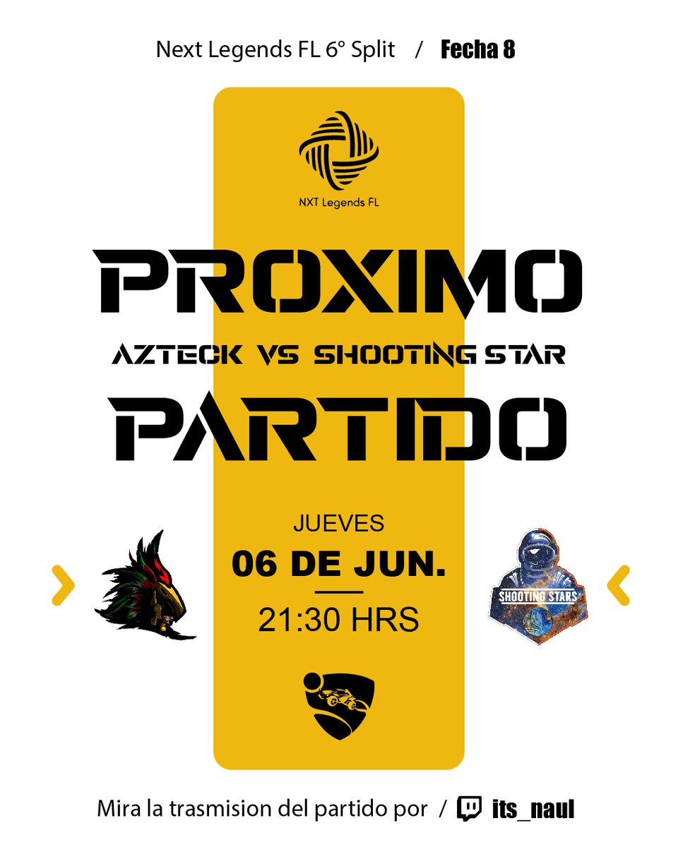 Azteck_GamingO's tweet photo. 🔥 ¡Emoción en la cancha! ⚽️

📅 Fecha: 06/Jun/2024
📺 Transmisión en vivo: its_naul - Twitch

¡No te pierdas la acción, los goles y la pasión del rocket Lague! 🙌🎉 #Azteck #rocketLeague #Esports https://t.co/69m3QvKNF5