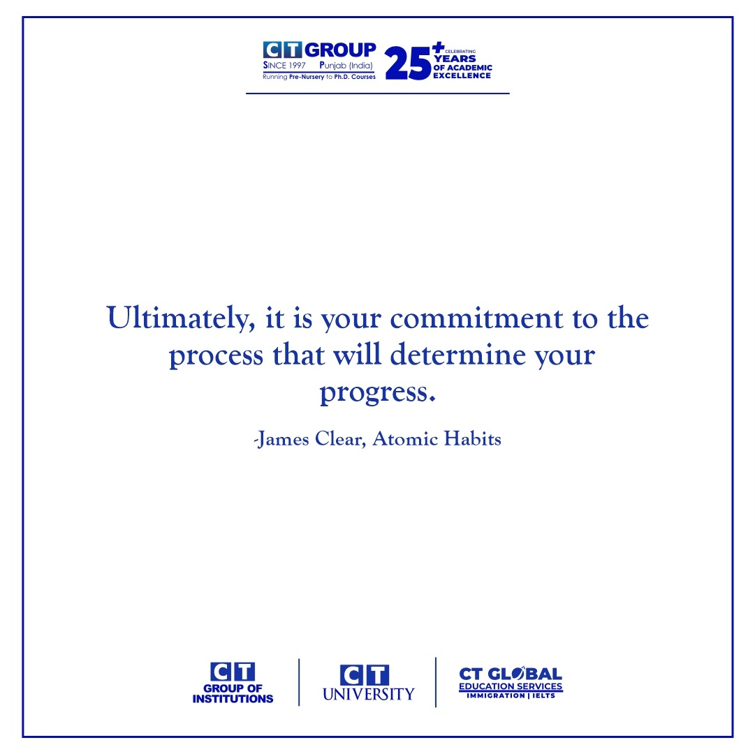 CTGroupshahpur's tweet photo. Commitment to the process is key to progress. 

James Clear, in "Atomic Habits," emphasizes that consistent dedication, rather than occasional effort, drives meaningful change and improvement.

#ctgroup #morningpost #ctps #ctu #ctw #teamct #ctians #dedication #consistent #focuse https://t.co/xX6ZgW3YVa