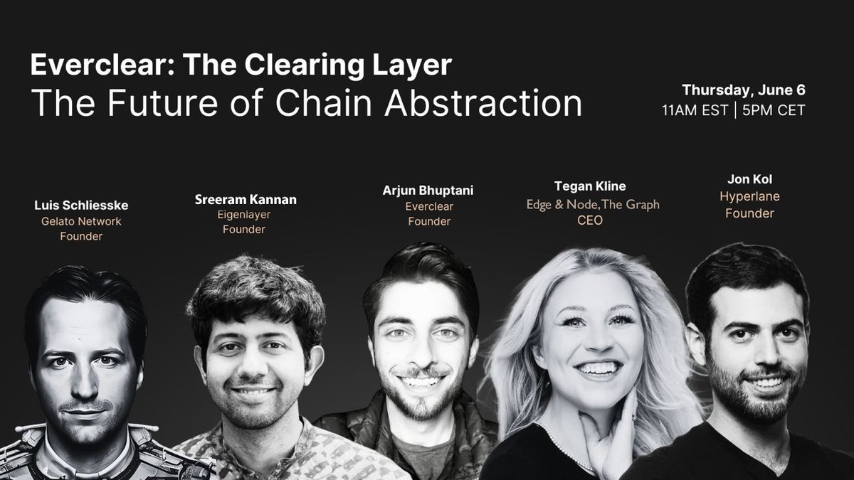 TOMORROW: Clearing Layer X space hosted by @arbitrum! 🔥 June 6th at 11am  ET (5pm CET) ft: @eigenlayer founder @sreeramkannan @hyperlane founder  @thepalenimbus @gelatonetwork founder @gitpusha @graphprotocol,  @edgeandnode CEO @theklineventure ...