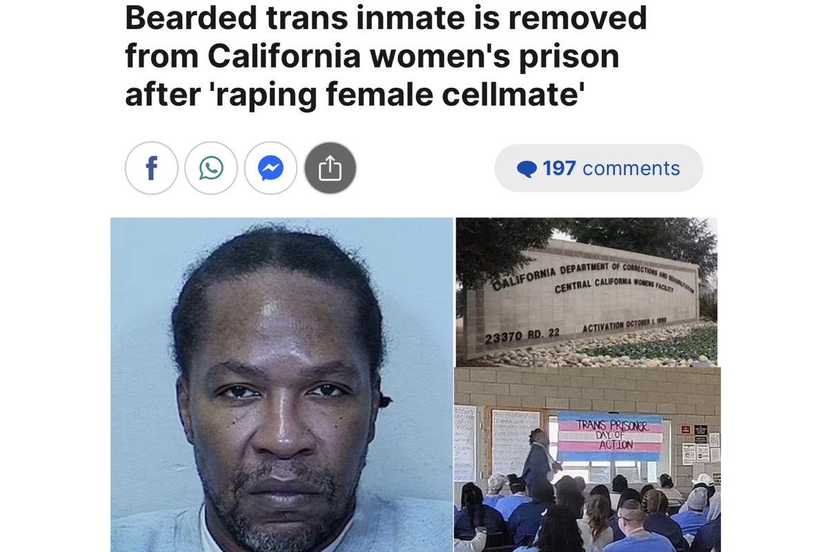 KoryYeshua's tweet photo. In 1990 Tremaine Deon Carroll was arrested for his involvement in the gunpoint kidnapping, robbery and s*xual assault of 2 women. 

After his release he was arrested again and started identifying as a woman. This 6’2, 200 pound man was then moved to an all women’s prison and now stands accused of R*ping 2 female inmates. 

The CA prison system has moved more than 44 male prisoners into all-female facilities since 2021. This is Biden’s America, This is evil.