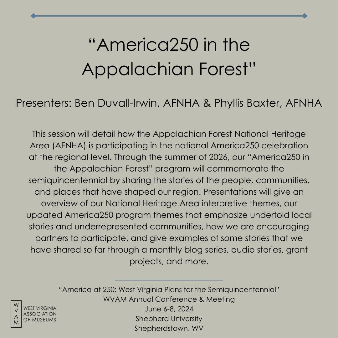 MuseumsofWV's tweet image. Morning Session 2: 10:15AM - 11:15AM #WVAM2024