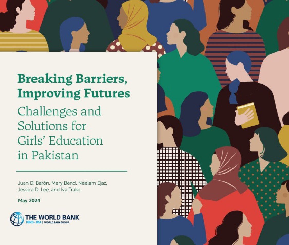 📣Hey you! Yes, you! Our new report authored by <a href="/jdbaron/">Juan D. Baron</a> <a href="/NeelamEjaz/">Neelam Ejaz</a> <a href="/iva_trako/">Iva Trako</a> Mary Bend &amp; Jessica D. Lee, "Breaking Barriers, Improving Futures Challenges and Solutions for  Girls’ #Education  in #Pakistan" is out!

🔽Download it now: wrld.bg/PkFw50S8zzN

<a href="/WBG_Gender/">WBG Gender</a>