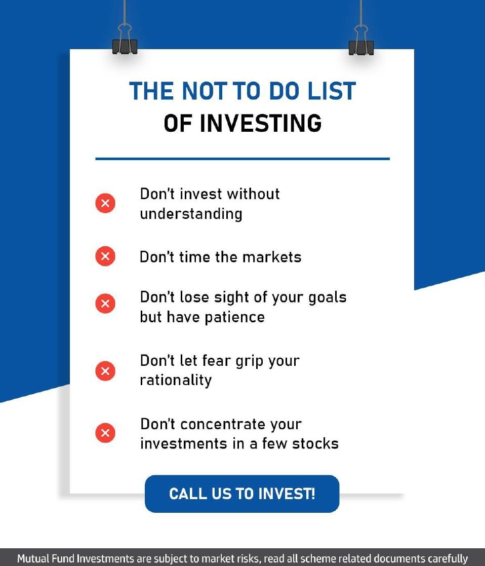 riteshdsheth's tweet image. Avoid these common pitfalls to secure your financial future!  Don't invest blindly, time the markets, or let fear cloud your judgment. Diversify wisely, stay patient, and reach your goals with us by your side. 
Kindly contact us.
#InvestingWisdom #FinancialSuccess #CallUsToday